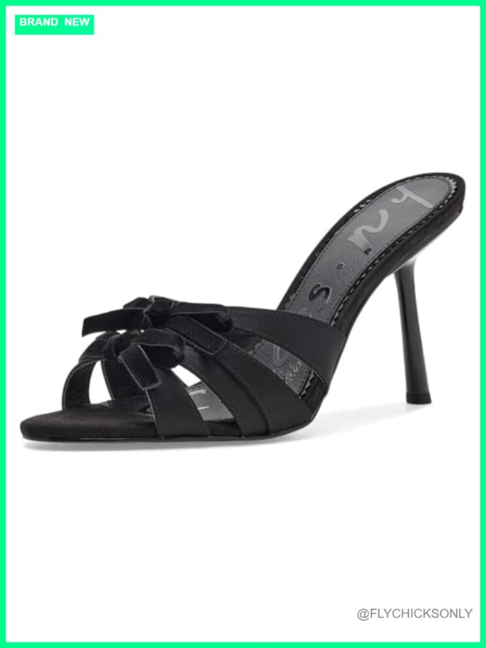 Velvet Bow Stiletto Dress Sandals Slip On Open Toe 3.75 Inch Heels